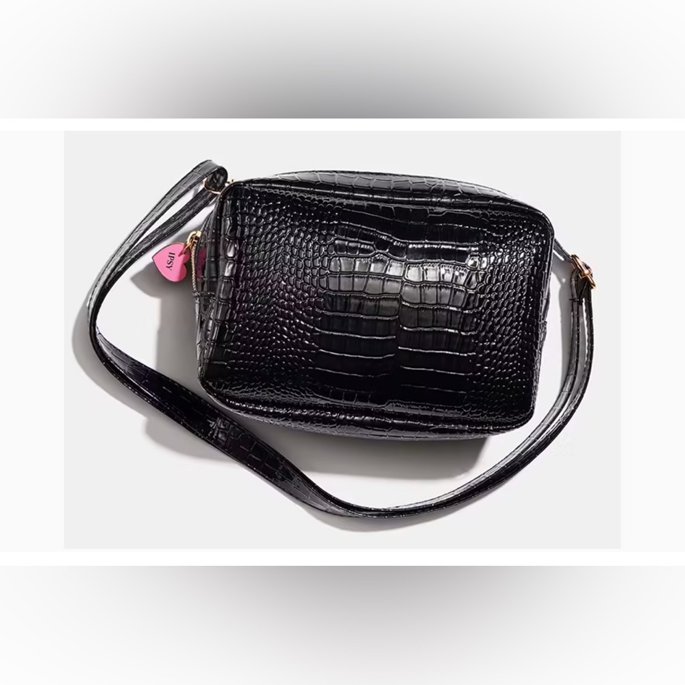Ipsy Faux Croc Crossbody Bag